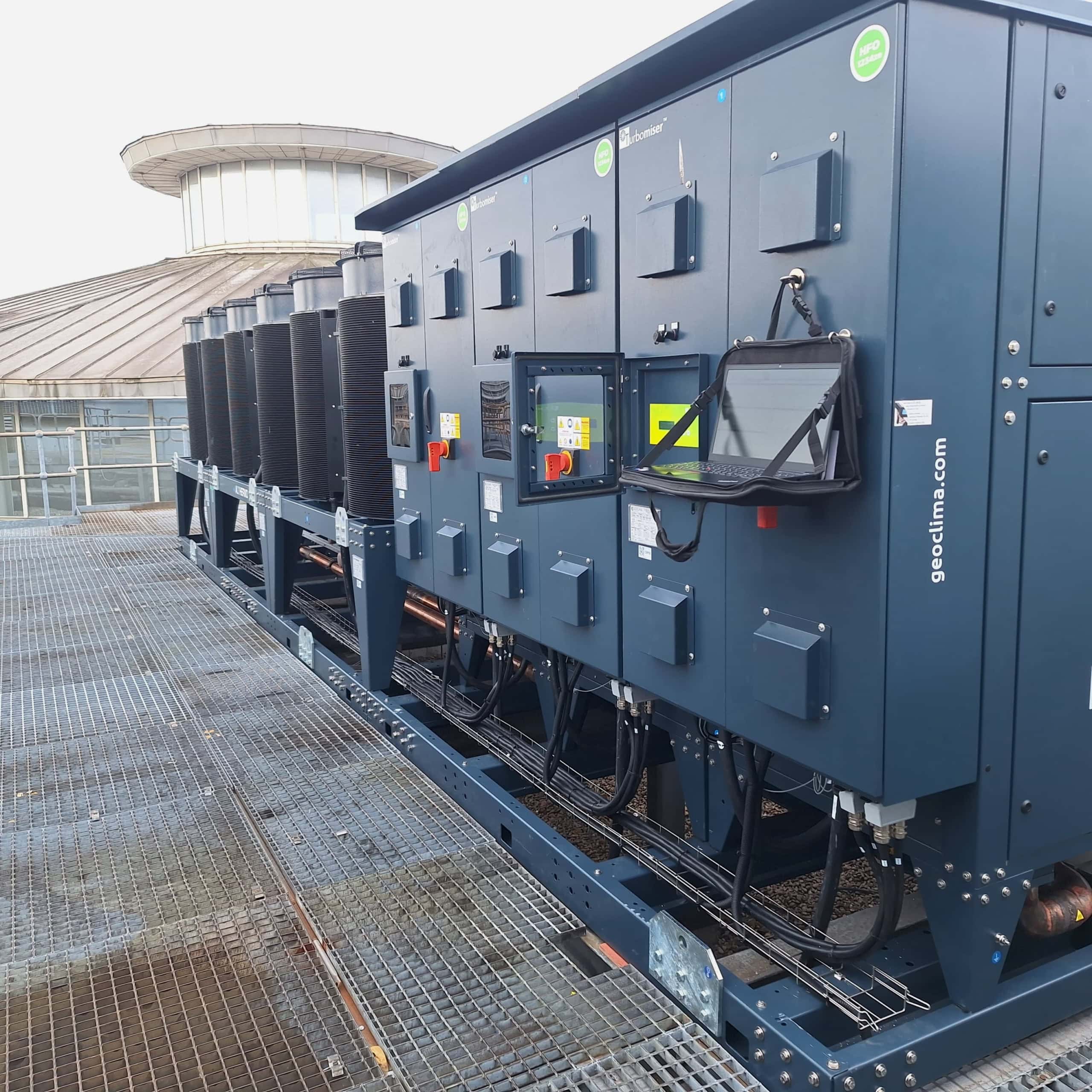 Unit 4 Geoclima chiller on John Lewis' rooftop in Glasgow